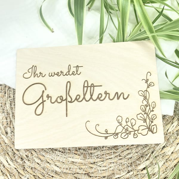 Schwangerschaft verkünden Großeltern Holzschild – Ihr werdet Großeltern – Geschenk aus Holz für Oma & Opa