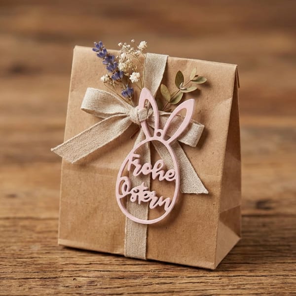Osteranhänger Osterei „Frohe Ostern“ 3D gedruckt | Hasenohren Anhänger | Frühlingsdeko in Pastell | Geschenkanhänger Osterkorb