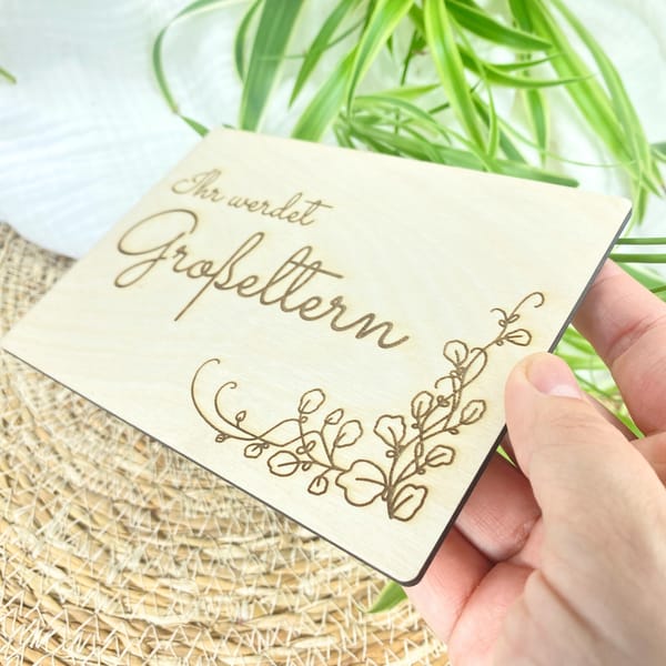 Schwangerschaft verkünden Großeltern Holzschild – Ihr werdet Großeltern – Geschenk aus Holz für Oma & Opa