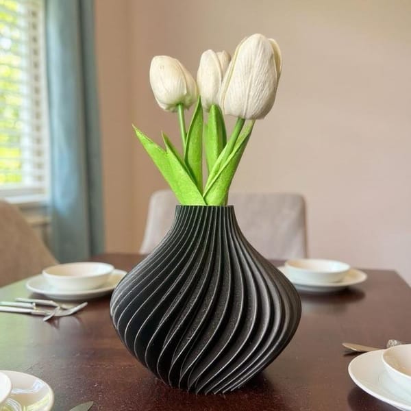 Moderne Vase - Elegantes, skandinavisches Design - 3D Druck Vase für Trockenblumen - nicht 100% wasserdicht