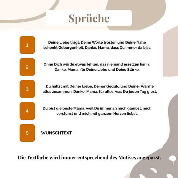 Muttertagsgeschenk personalisiert für Mama mit Spruch & Blumenmotiv | Geschenk Oma Holzschild mit Standfuß | Deko Aufsteller Geburtstag