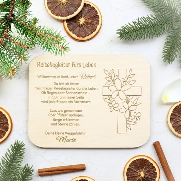 Patenbrief Holz personalisiert | Taufgeschenk Patenurkunde Patentante Patenonkel | Geschenk Taufe Pate | Holzschild mit Name & Datum – Bild 7