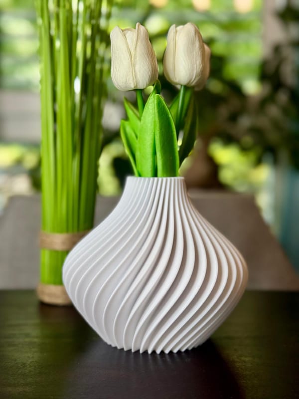 Moderne Vase - Elegantes, skandinavisches Design - 3D Druck Vase für Trockenblumen - nicht 100% wasserdicht