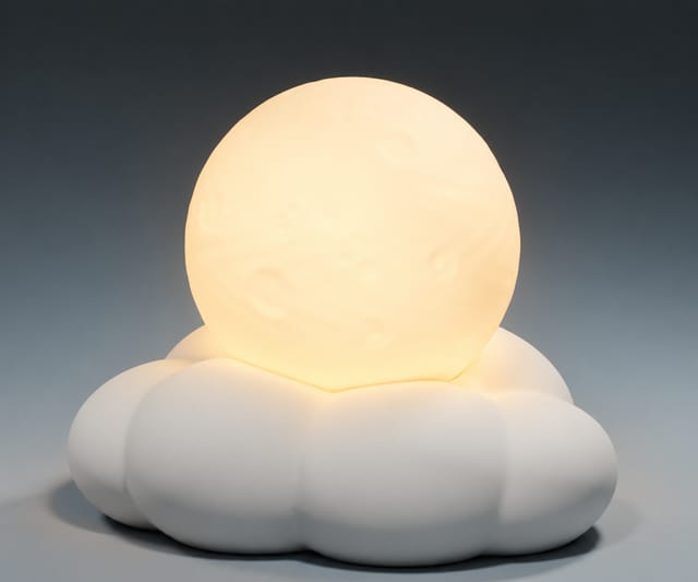 Mondnest – Mond auf Wolke für LED-Ballonlicht | STL & 3MF