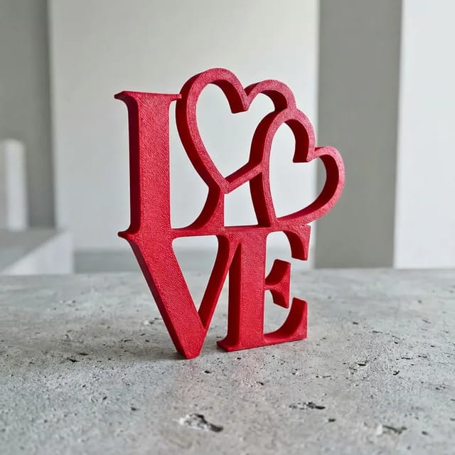 LOVE Deko-Skulptur mit Herzen