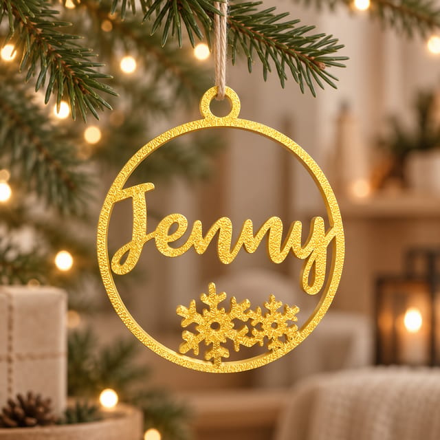 Christbaumkugel personalisiert mit Name und Weihnachtsmotiven – 3D Weihnachtsanhänger
