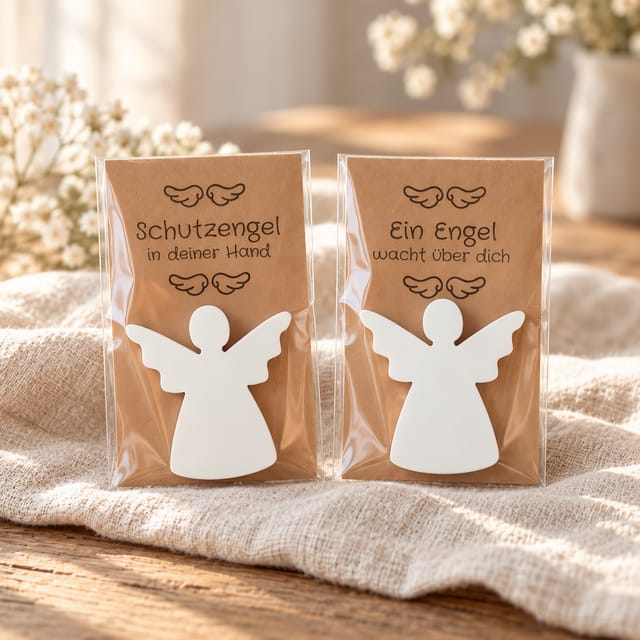 Schutzengel auf Karte – kleiner Glücksbringer