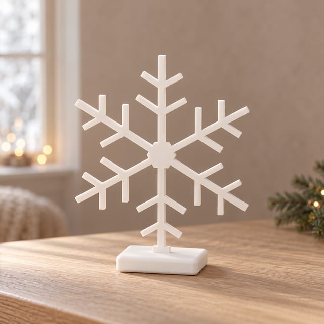 Schneeflocken-Aufsteller klassisch – STL & 3MF für den 3D-Druck