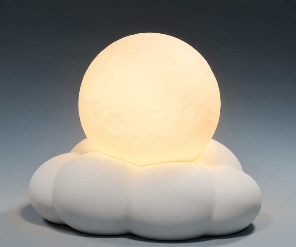 Mondnest – Mond auf Wolke für LED-Ballonlicht | STL & 3MF