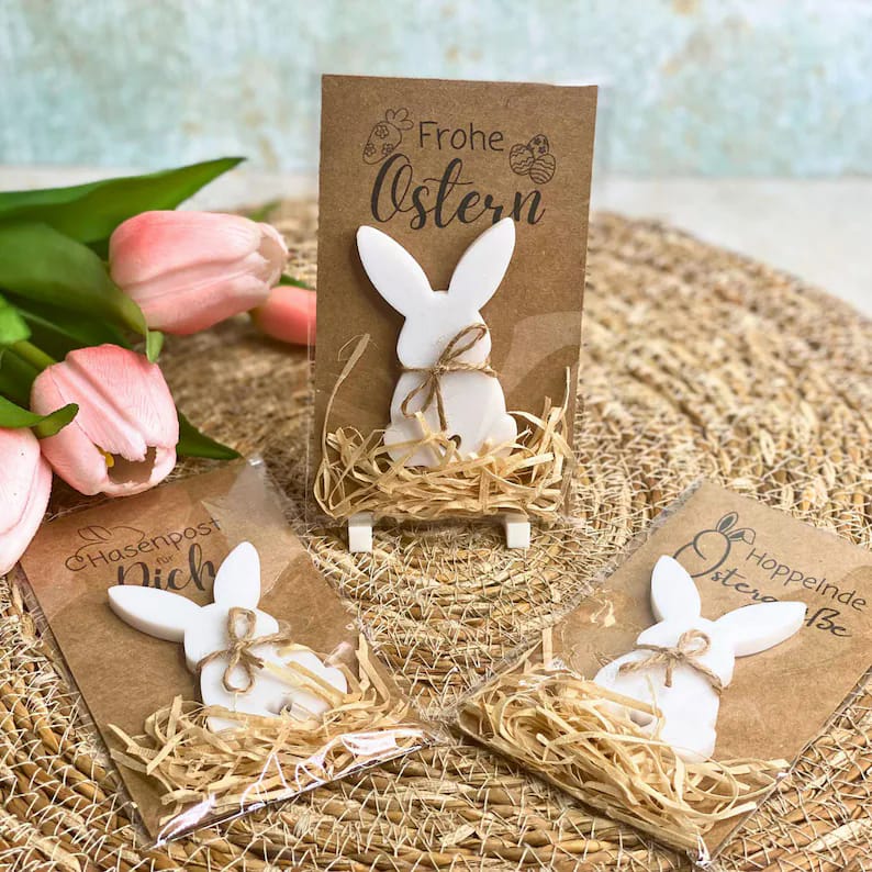 Osterhasenkarte mit 3D-Hase