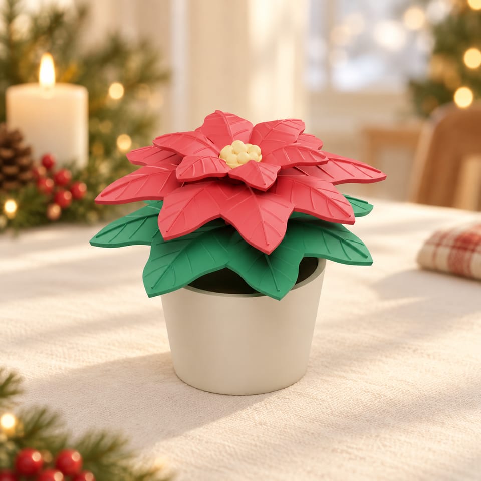 Weihnachtsstern im Topf – STL & 3MF