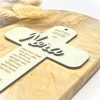 Personalisiertes Kreuz mit Name und Spruch – Taufe, Kommunion, Konfirmation, Firmung – Geschenk Holz Segenskreuz Taufkreuz - Bild 3