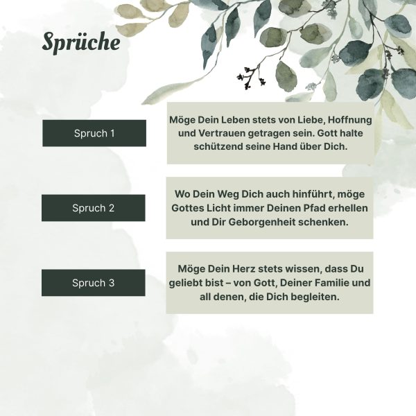 Personalisiertes Kreuz mit Name und Spruch – Taufe, Kommunion, Konfirmation, Firmung – Geschenk Holz Segenskreuz Taufkreuz