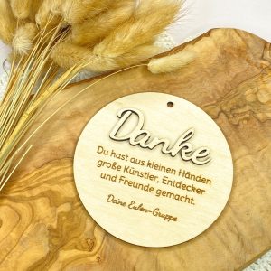 Dankeschön Geschenk Erzieherin personalisiert – Holzschild mit Spruch & Widmung – Abschied Kita Kindergarten Krippe – Geschenk Pädagogin