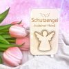 Schutzengel Holz Geschenk personalisiert – kleines Mitbringsel Mutmacher Glücksbringer – Geschenkidee Taufe Prüfung Abschied - Bild 2
