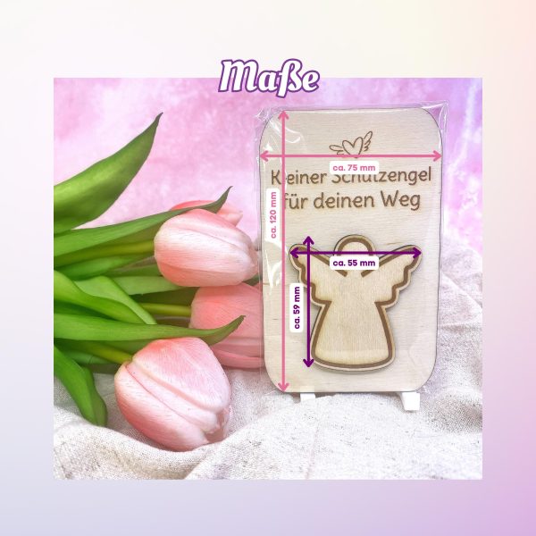 Schutzengel Holz Geschenk personalisiert – kleines Mitbringsel Mutmacher Glücksbringer – Geschenkidee Taufe Prüfung Abschied