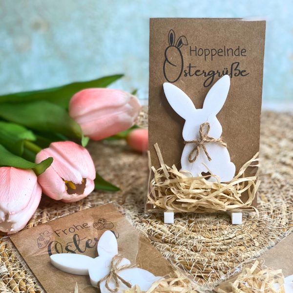 Hasenpost zu Ostern – Handgefertigte 3D-Osterkarte mit Hase im Nest